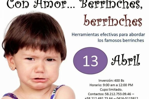 Culturizando te invita al taller «Con Amor… Berrinches, berrinches»
