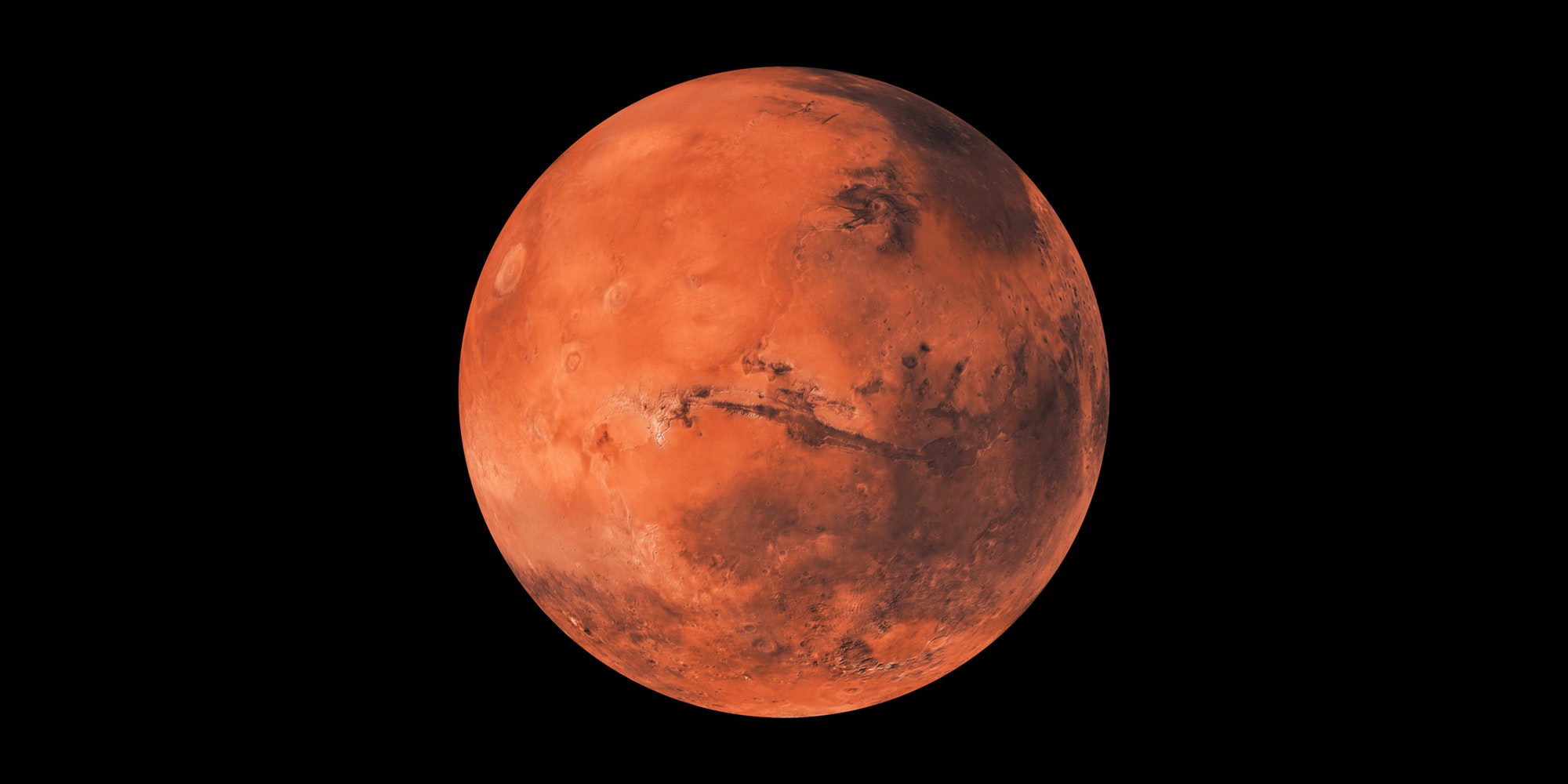 Mars red planet in space