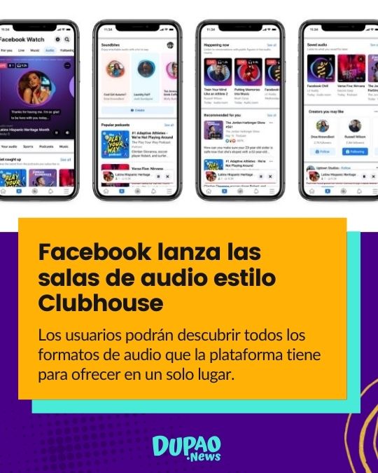 Facebook lanza las salas de audio estilo Clubhouse